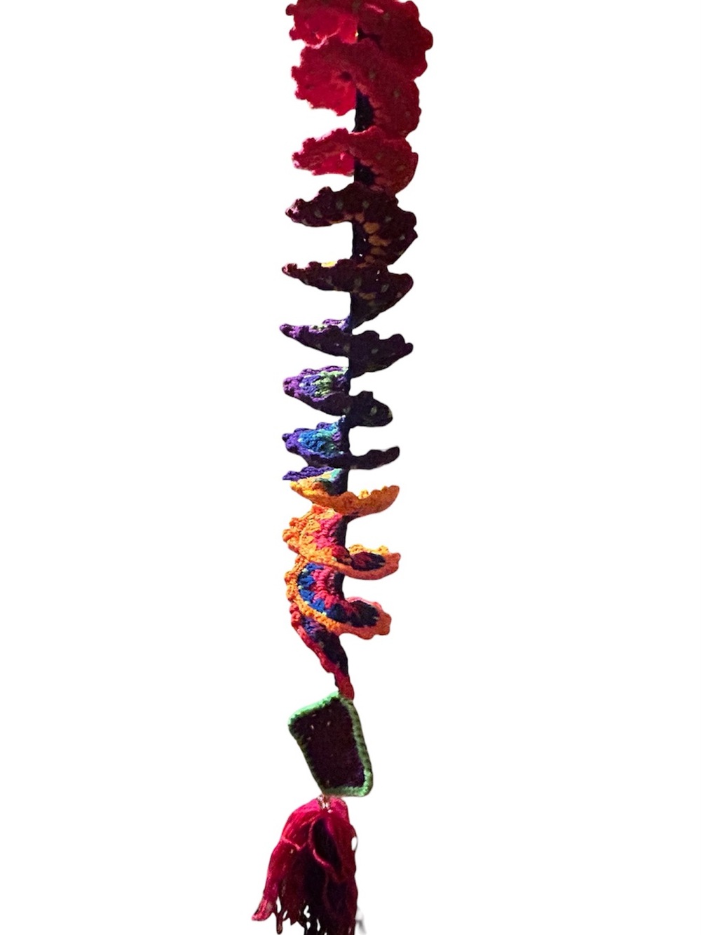 Handcrafted Multicolor Fiber Art Hanging - Vibrant Wall Textile